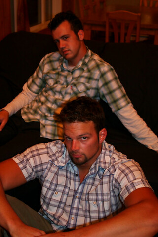 Amateur gays Lucas and Ricky M doff their plaid shirts and play an oral game