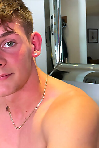 Young Straight Rugby Stud's 1st Manhandling & Spanking & his Uncut Rocket Cock Fires a Big Load!
