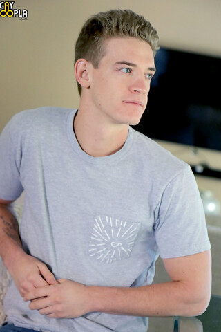 Blonde Jock Alan Cooper Jerks His Uncut Cock