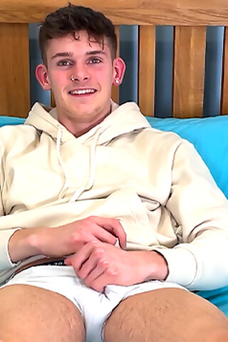 Young Straight Rugby Player Pumps his Tight Hole & Wanks his Uncut Cock & Squirts a Load of Cum!