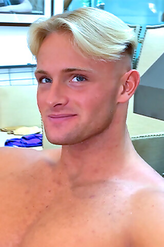 Young Blond Muscular Bodybuilder Shows off his Muscles & Wanks his Uncut Cock & Shoots Thick Cum!