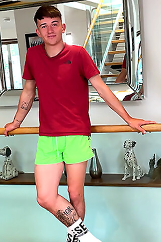 Young Straight Stud Shows off his Lean Body & Wanks his Big Hard Uncut Cock & Shoots a Load!
