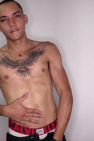 Tattooed Skinhead Works His XXL Cock
